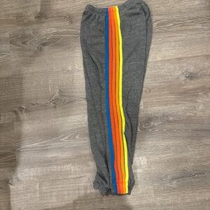 Aviator Nation grey neon stripe sweatpants- new acc!!
